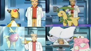 Ampharos  Bayleef  Blissey  Carvanha attacks Professor Oak Professor Oak Funny Moments [upl. by Nola]