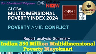 Indian234MillionMultidimensionalPoverty MayoknariMPIReport2024 [upl. by Nerat]