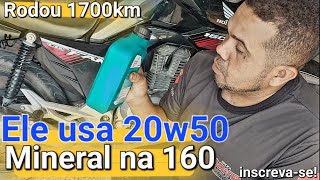 Óleo 20w50 mineral na 160 será que dá problema O dessa só ele [upl. by Garibull]