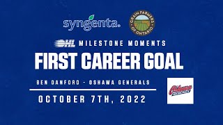 OHL Milestone  Ben Danford  First Career Goal [upl. by Dnalhsa]