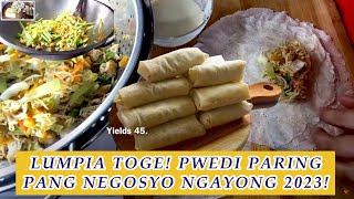 LUMPIANG TOGUE  LUMPIANG GULAY  VEGETABLE SPRING ROLL PINOY STYLE SA AKING TINDAHAN 2023 [upl. by Gapin414]