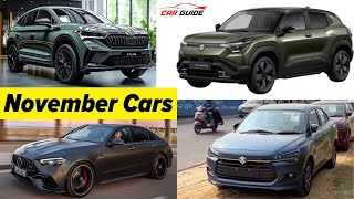 November 2024 Cars Launching in India  Maruti Suzuki eVX  Skoda Kylaq  Mercedes  Maruti Dzire🔥 [upl. by Latyrc]