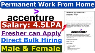 Accenture Recruitment 2022  Hiring Freshers  Accenture Vacancy  Work From Home Job  Apply Online [upl. by Kamaria]