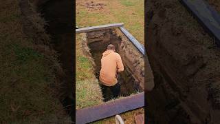 Safely Setting a 2200 pound Burial Vault gravesite cemetery burialvault funeral grave burial [upl. by Arihaz696]