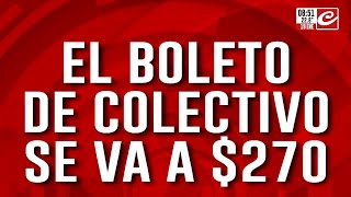 Es oficial el boleto de colectivo costará 270 a partir de febrero [upl. by Ritz44]