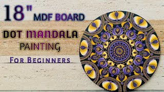 Dot Mandala Art On MDF Board  Easy Mandala Dot Art For Beginners  Step By Step Tutorial [upl. by O'Hara526]