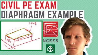 Civil PE Exam  Structural Review Problem  Diaphragm Design Example [upl. by Llerud]