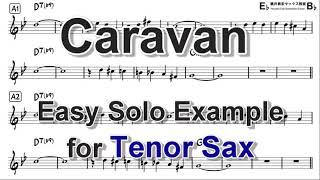 Caravan  Easy Solo Example for Tenor Sax [upl. by Wessling]