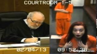 Teenager giving judge the finger lands her in jail [upl. by Anelliw]