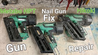 Repairing a bunch of Hikoki and Metabo HPT NR1890DC nails guns Problem is they wont fire nails [upl. by Drawets296]