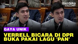 Gaya Verrel Bramasta Berbahasa Inggris amp Nyanyi Lagu PAN saat DPR Rapat Naturalisasi [upl. by Cung]