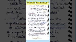 What is Victimology Meaning of victimology notes [upl. by Whitcomb818]