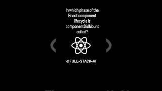 In which phase of the React component lifecycle is componentDidMount called react reactinterview [upl. by Pitts]