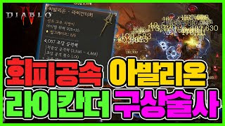 디아블로4 구상번개 원소술사 끝판왕 셋팅 아발리온 라이칸더의창 셋팅 회피공속까지 [upl. by Dorren]