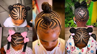 💯90  Cute and Stylish Little Girls Cornrow Braids Hairstyles Trending  Kids Braids Ideas🔥 [upl. by Aittam]