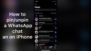 How to pin amp unpin a chat on WhatsApp on an iPhone iOS 1631 in 2023 [upl. by Odel]