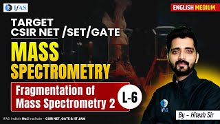 Fragmentation Of Mass Spectrometry CSIR NET 2024  Mass Spectrometry In CSIR NET 2024  Lec 6  IFAS [upl. by Nanek]