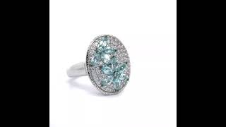 NEW Apatite and Pavé White Zircon Oval Ring [upl. by Los835]