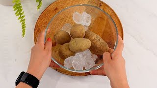 A way to peel potatoes in a second without a peeler [upl. by Inoek]