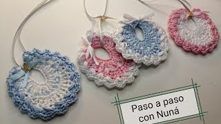 Tutorial gratisbabero souvenir 🍼 baby shower crochet 🦋 [upl. by Bascio]