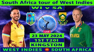 West Indies vs South Africa  WI vs SA  1st T20I of South Africa Tour of WI  Cricket Info Live [upl. by Elocon]