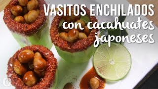 Vasitos enchilados con cacahuates japoneses  Pepinos locos  Pepilocos [upl. by Killigrew]