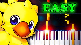 Chocobo Theme from Final Fantasy  EASY Piano Tutorial [upl. by Rellek]