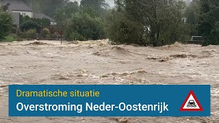 Overstromingen in NederOostenrijk böheimkirchen overstroming regen noodweer [upl. by Euqinitram]