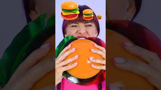 ASMR Gummy Burger Real Burger Mini shorts [upl. by Enelrae]