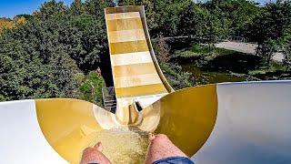 💀 INTENSE Turbulence WaterSlide at Lipót Bath Waterpark [upl. by Birkner828]