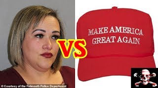 Woman Who Knocked MAGA Hat Off Mans Head Is An Illegal Immigrant [upl. by Kcirdled]