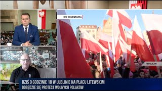 Protest Wolnych Polaków Dzisiaj w Lublinie godz 2000  M Kowalski  Dzień z Republiką [upl. by Leirad770]