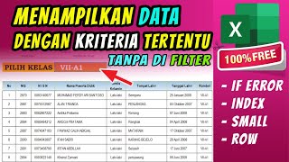 TUTORIAL  CARA MENAMPILKAN KELOMPOK DATA TERTENTU  Rumus Excel [upl. by Aehcsrop]