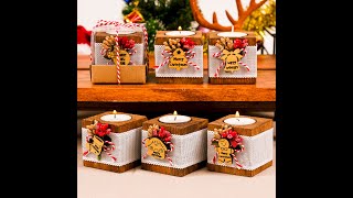 Personalized Christmas Gift Christmas Wooden Candle Holder Noel New Year Happy Holiday Gifts [upl. by Eniron]