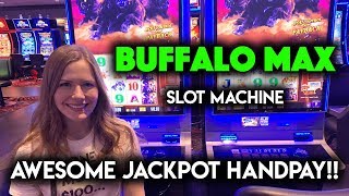 Sweet JACKPOT HANDPAY Buffalo MAX Slot Machine [upl. by Aieken]