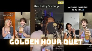 quotGOLDEN HOURquot by JVKE  Duet Verse Challenge  TikTok Compilation [upl. by Kaliope215]