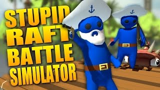 HUGE PIRATE BATTLE AT SEA  Stupid Raft Battle Simulator [upl. by Mcintyre729]