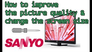 Unbox How to improve the picture quality amp change the screen size on Sanyo 32quot TV FW32D06FB [upl. by Lennej]