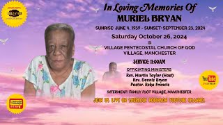 Funeral Service For The Late Muriel Bryan  Village Pentecostal Church Sat October 26 2024  11am [upl. by Correy]