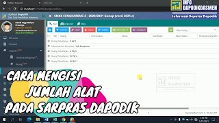 CARA MENGISI JUMLAH ALAT PADA SARPRAS APLIKASI DAPODIK Versi 2021C [upl. by Novej]