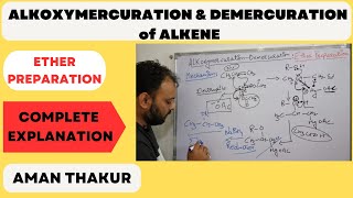 Alkoxymercuration amp Demercuration of Alkenes  Ether preparation II Explained with mechanism [upl. by Suolkcin]