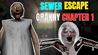 Sewer Escape with granny and slendrina  Granny Chapter 1 [upl. by Utley552]