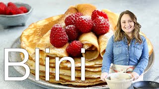 How to Make Real Russian Blini  Russian Crepes [upl. by Erdreid734]