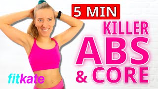 5 MIN Killer Core amp Abs Workout  No Rest No Repeat [upl. by Rausch]