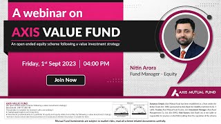 🎥 Live Webinar 📺Axis Value Fund 💎 [upl. by Novhaj]