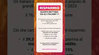 Quanto risparmiano gli italiani risparmio finanzapersonale [upl. by Norma]