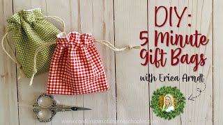 5 Minute Gift Bag  Easy Sewing Tutorial [upl. by Mobley695]