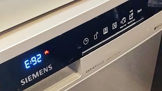 Error E92 on Siemens  Bosch Dishwasher  Easy Fix [upl. by Eiramlirpa]