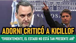 Manuel Adorni CRITICA a Axel Kicillof quotEvidentemente el Estado no está tan presente ahíquot [upl. by Ingemar636]