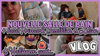 VLOG 856  HALLOWEEN  HAUL PRIMARK DECATHLON ET ACTION  NOUVELLE SALLE DE BAIN  LaMimisFamily [upl. by Ioves99]